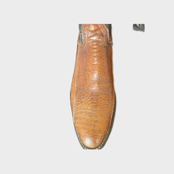 Vintage Tony Lama Men's Black Label Ostrich Leg Cowboy Boots Size 8 D - Picture 2 of 10